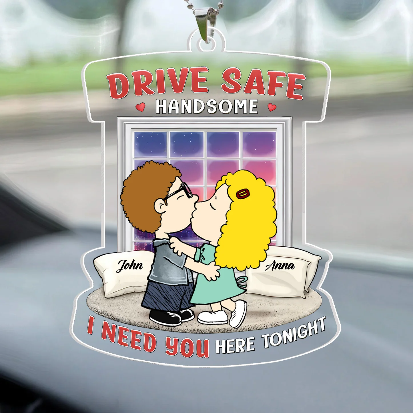 Road Trippin Drive Safe Handsome Peanut - Personalized Car Ornament - Gift For Couple, Husband Wife GR9 NH96
