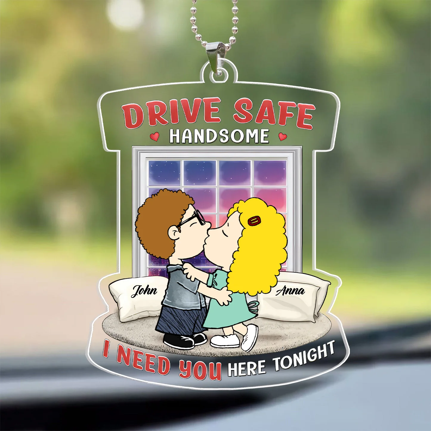 Road Trippin Drive Safe Handsome Peanut - Personalized Car Ornament - Gift For Couple, Husband Wife GR9 NH96 - Image 2