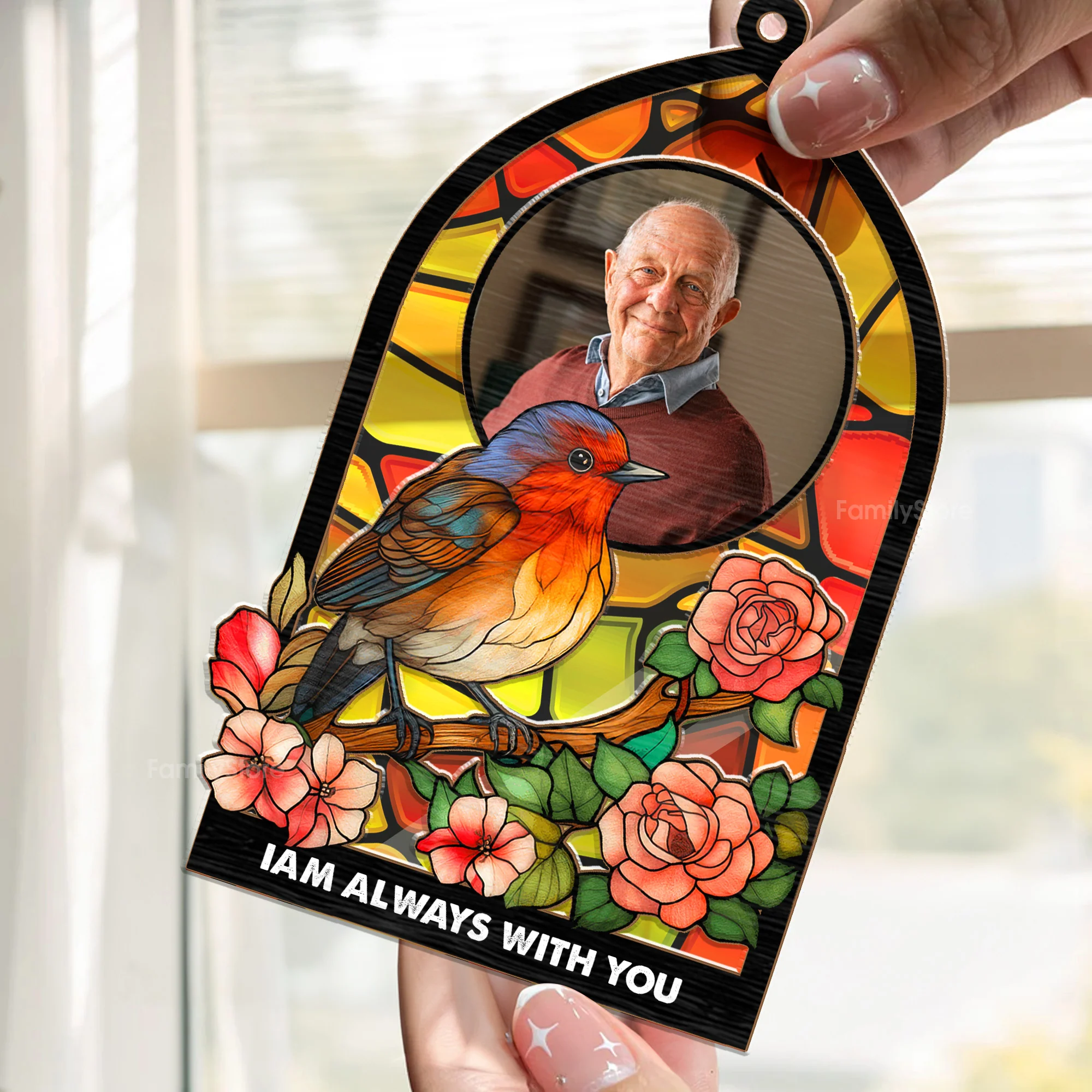 Robin I'm Always With You - Memorial Gift - Personalized Window Hanging Window Hanging Suncatcher Ornament NA94 - Image 3