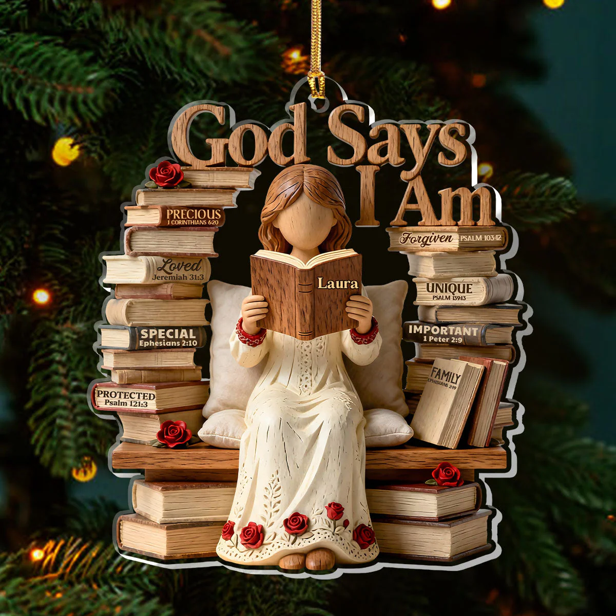 Rooted In His Word - Personalized 1-Layer Acrylic Ornament HL128 - Image 3