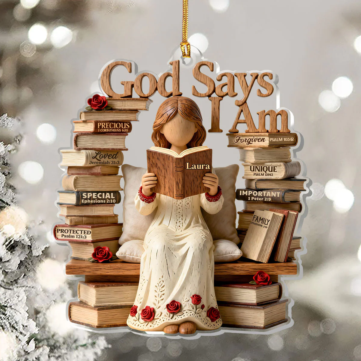 Rooted In His Word - Personalized 1-Layer Acrylic Ornament HL128 - Image 4