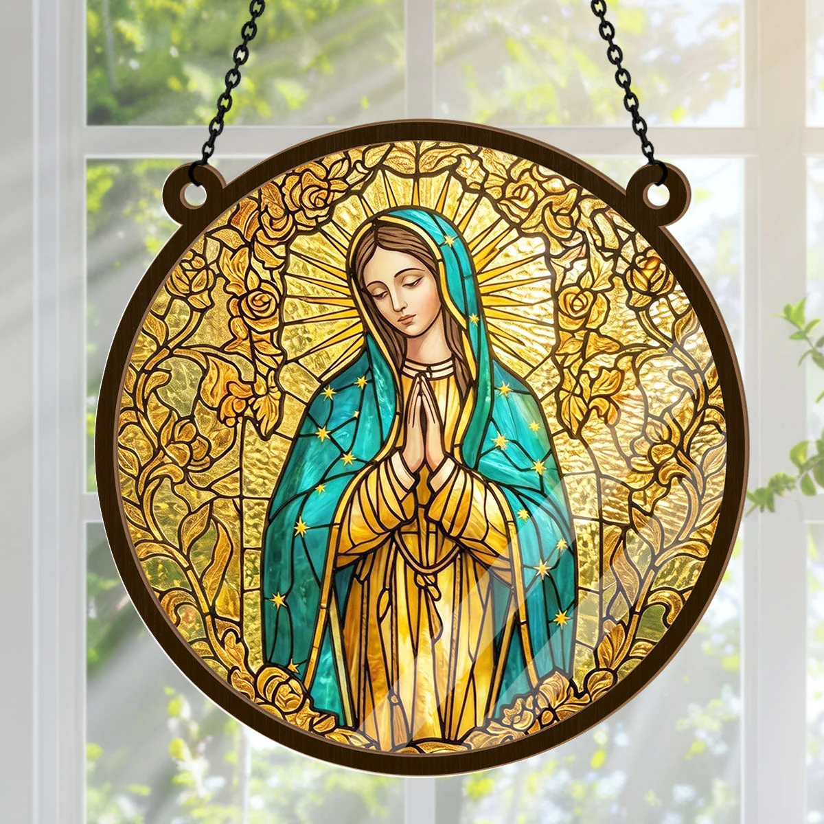 Sacred Virgin Mary - Window Hanging Suncatcher - Gift For Her