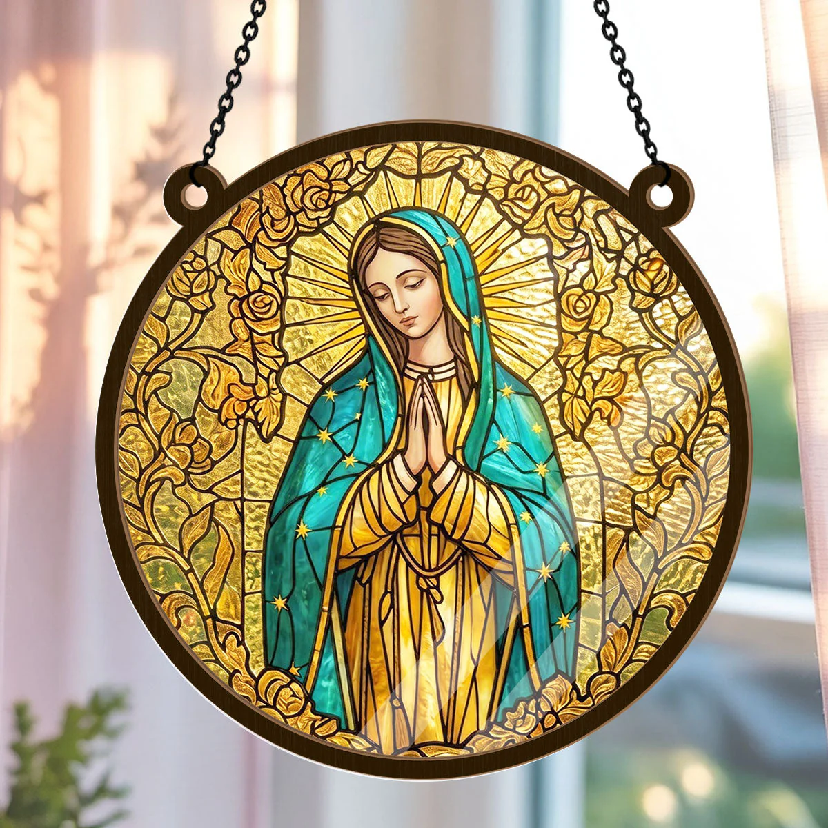 Sacred Virgin Mary - Window Hanging Suncatcher - Gift For Her - Image 2