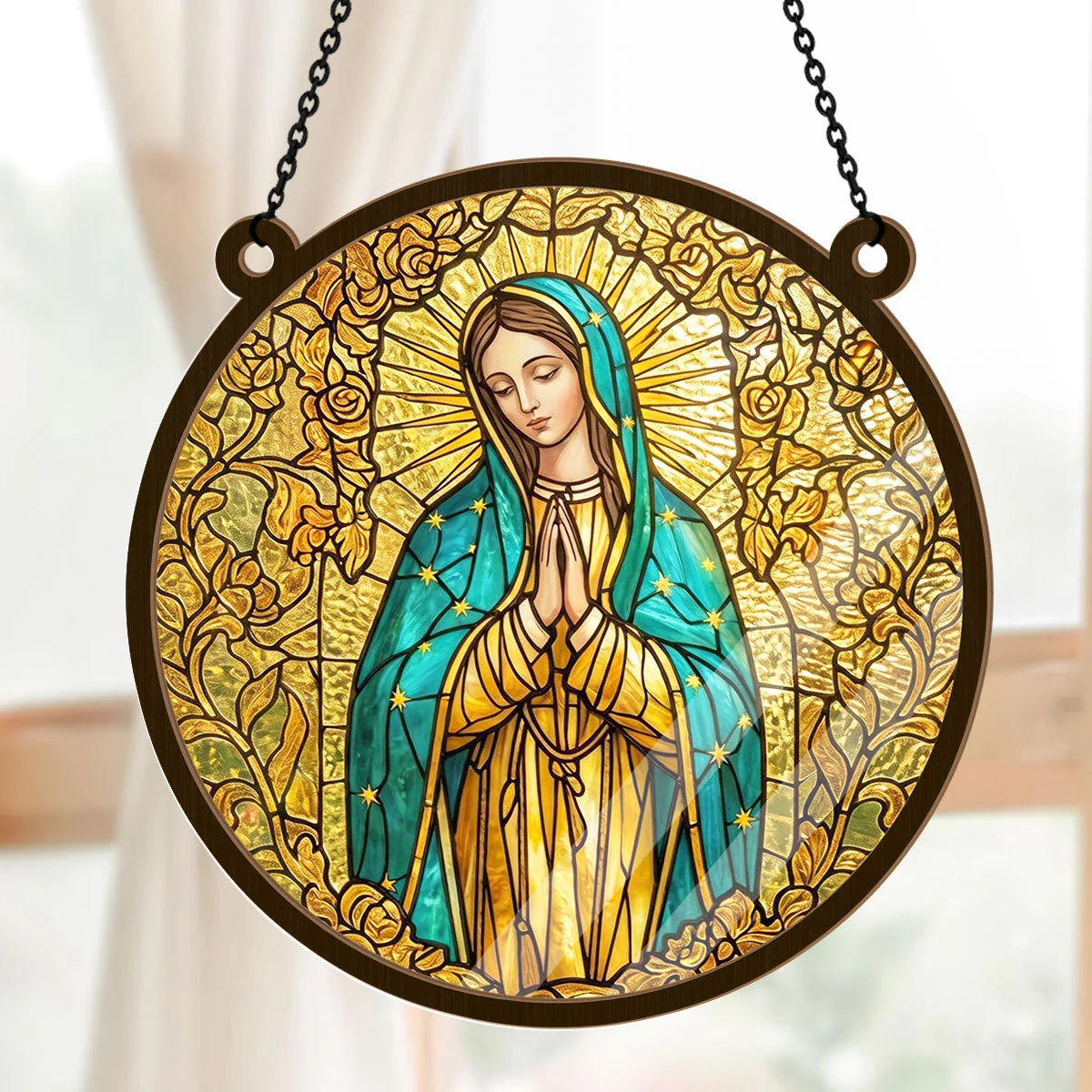 Sacred Virgin Mary - Window Hanging Suncatcher - Gift For Her - Image 3