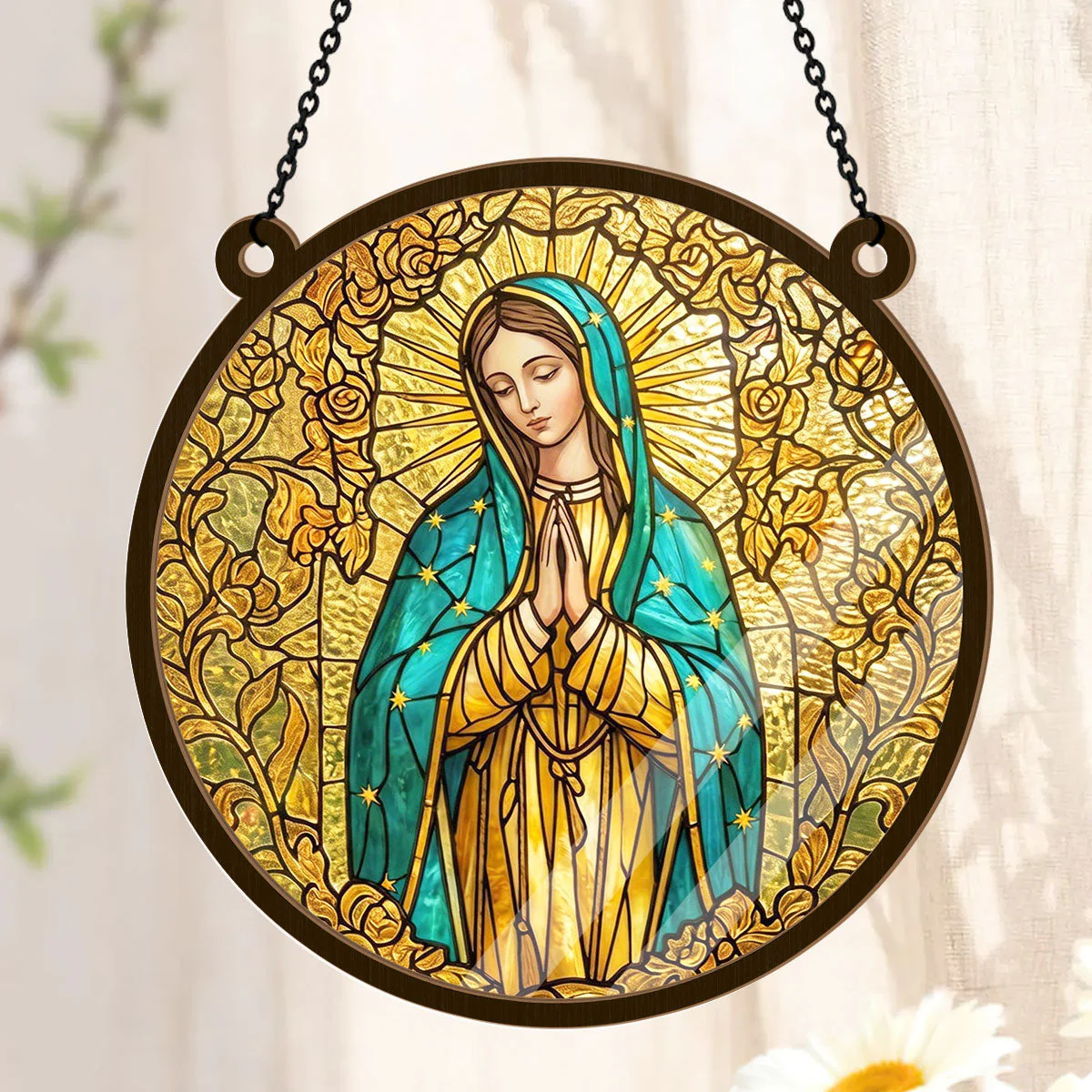 Sacred Virgin Mary - Window Hanging Suncatcher - Gift For Her - Image 4