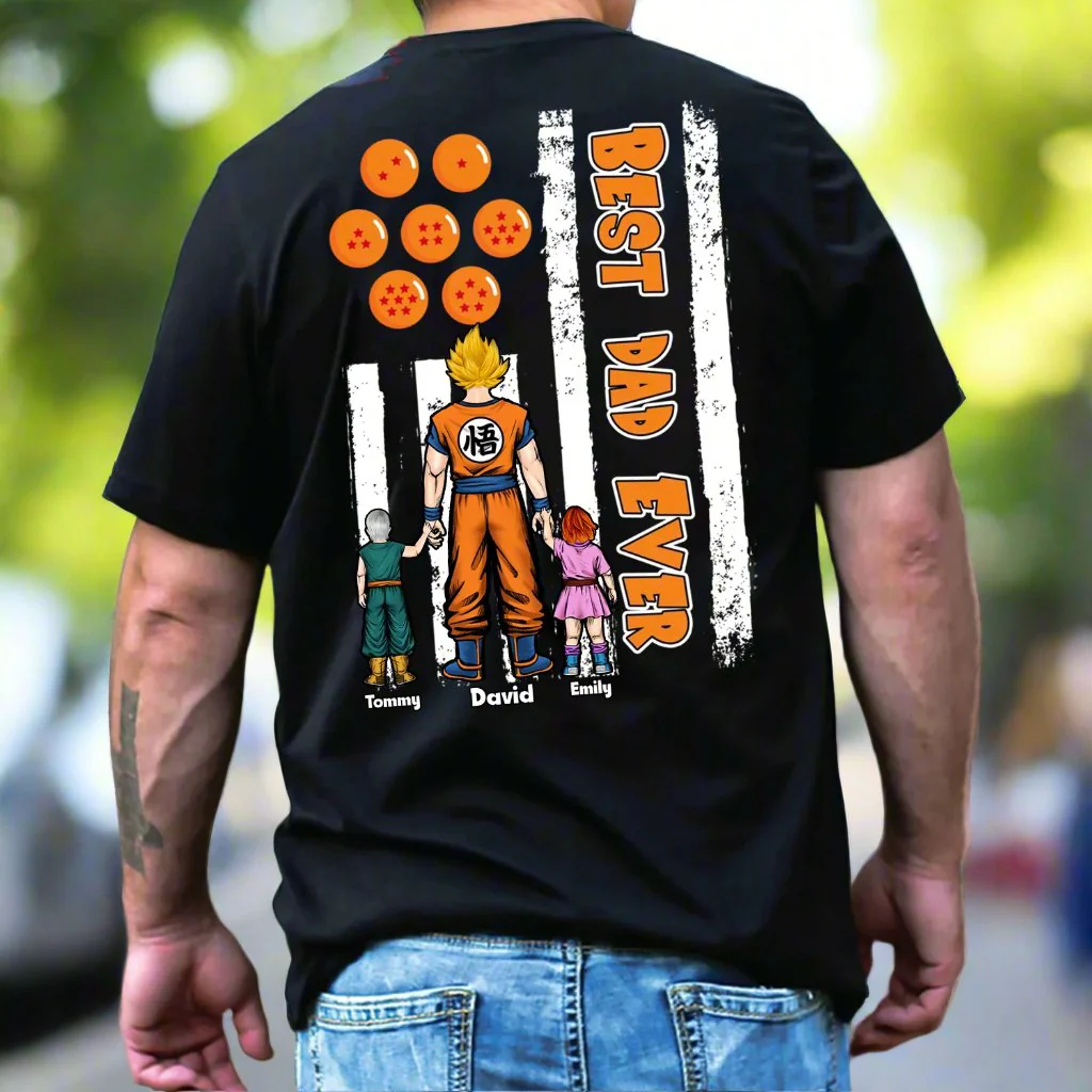 Saiyan Dad You're The Best Dad Ever DrBa - Gift For Father's Day - Personalized TShirt CL03
