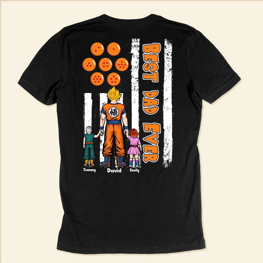 Saiyan Dad You're The Best Dad Ever DrBa - Gift For Father's Day - Personalized TShirt CL03 - Image 2