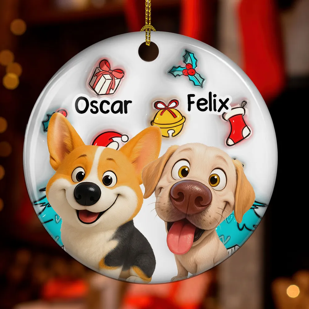 Santa Is Coming - Personalized Ceramic Ornament - Christmas Gifts For Pet Lovers | CLP15.V4 HH01 - Image 2