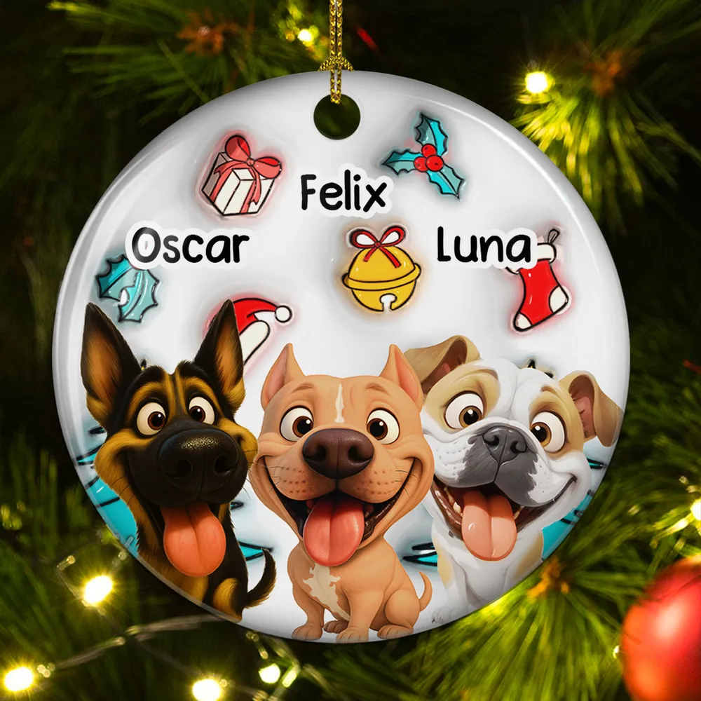 Santa Is Coming - Personalized Ceramic Ornament - Christmas Gifts For Pet Lovers | CLP15.V4 HH01 - Image 3