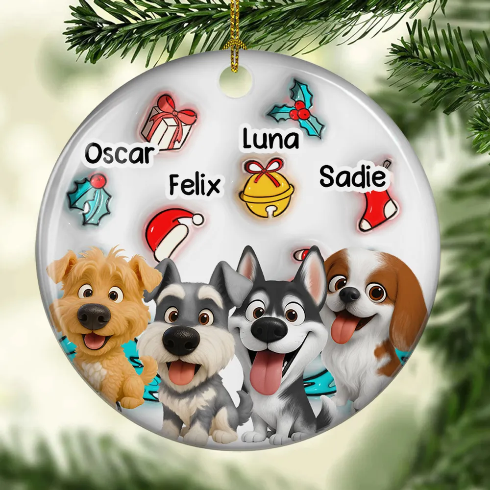 Santa Is Coming - Personalized Ceramic Ornament - Christmas Gifts For Pet Lovers | CLP15.V4 HH01 - Image 4