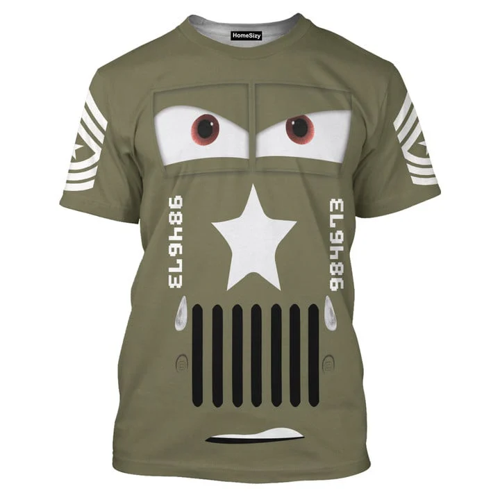 Sarge Disney Cars Costume Pixar Cars T-Shirt - Image 2