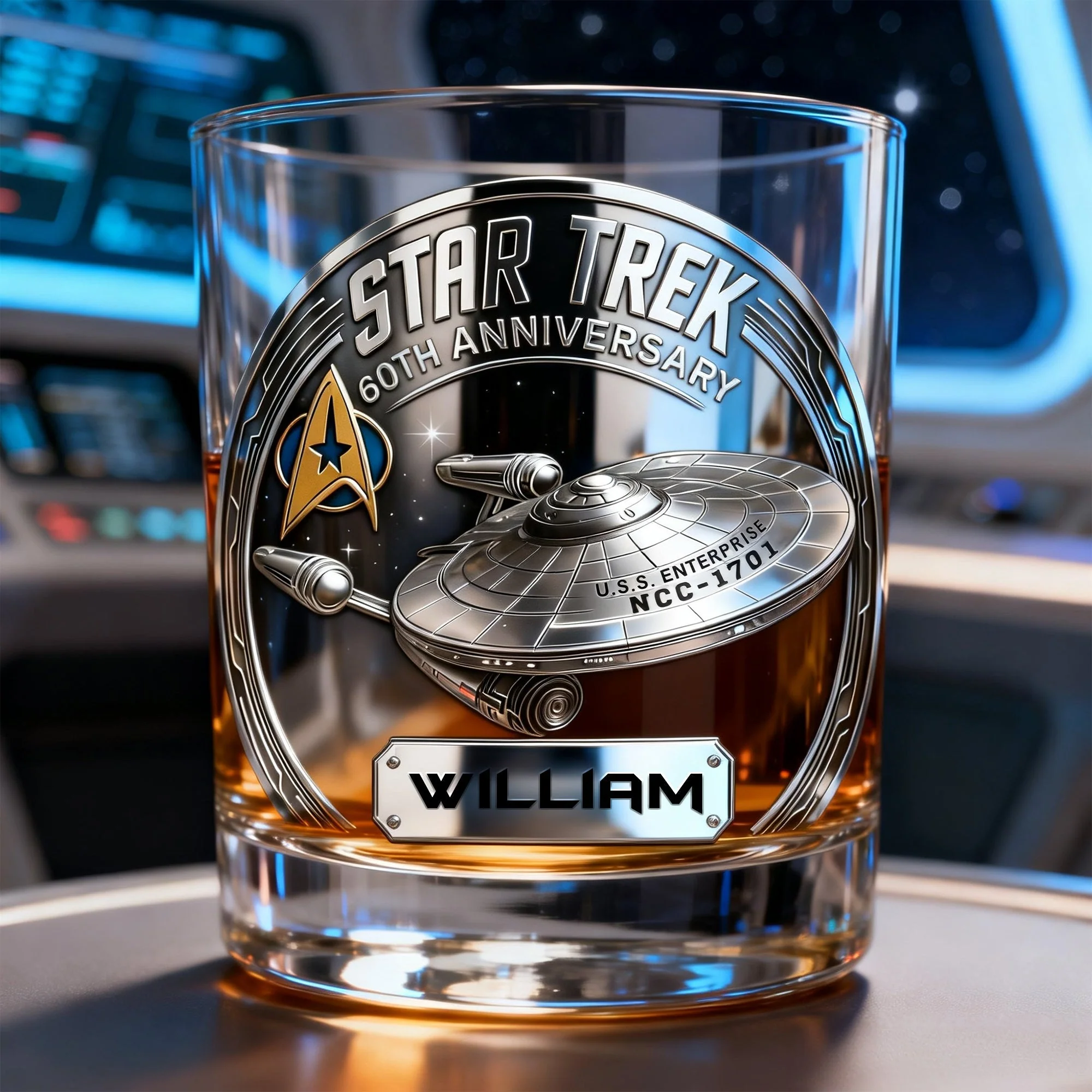 SaTr Celebrate 60th Anniversary - Personalized Whiskey Glass - Anniversary Gift For Movie Fans