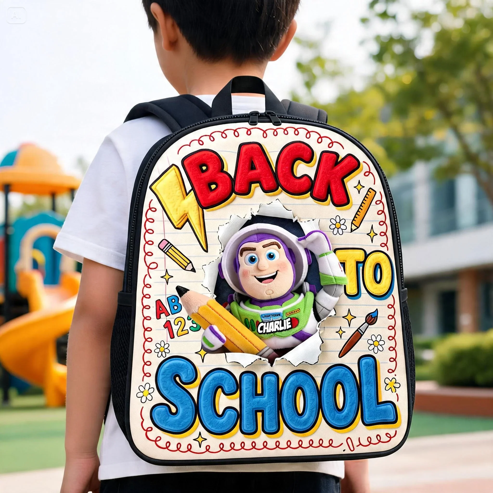 School-Day Adventure With Cowboy Story - Personalized Backpack, Lunch Bag, Pencil Case & Water Bottle - Back to School Gift DSNY HH01 - Image 2