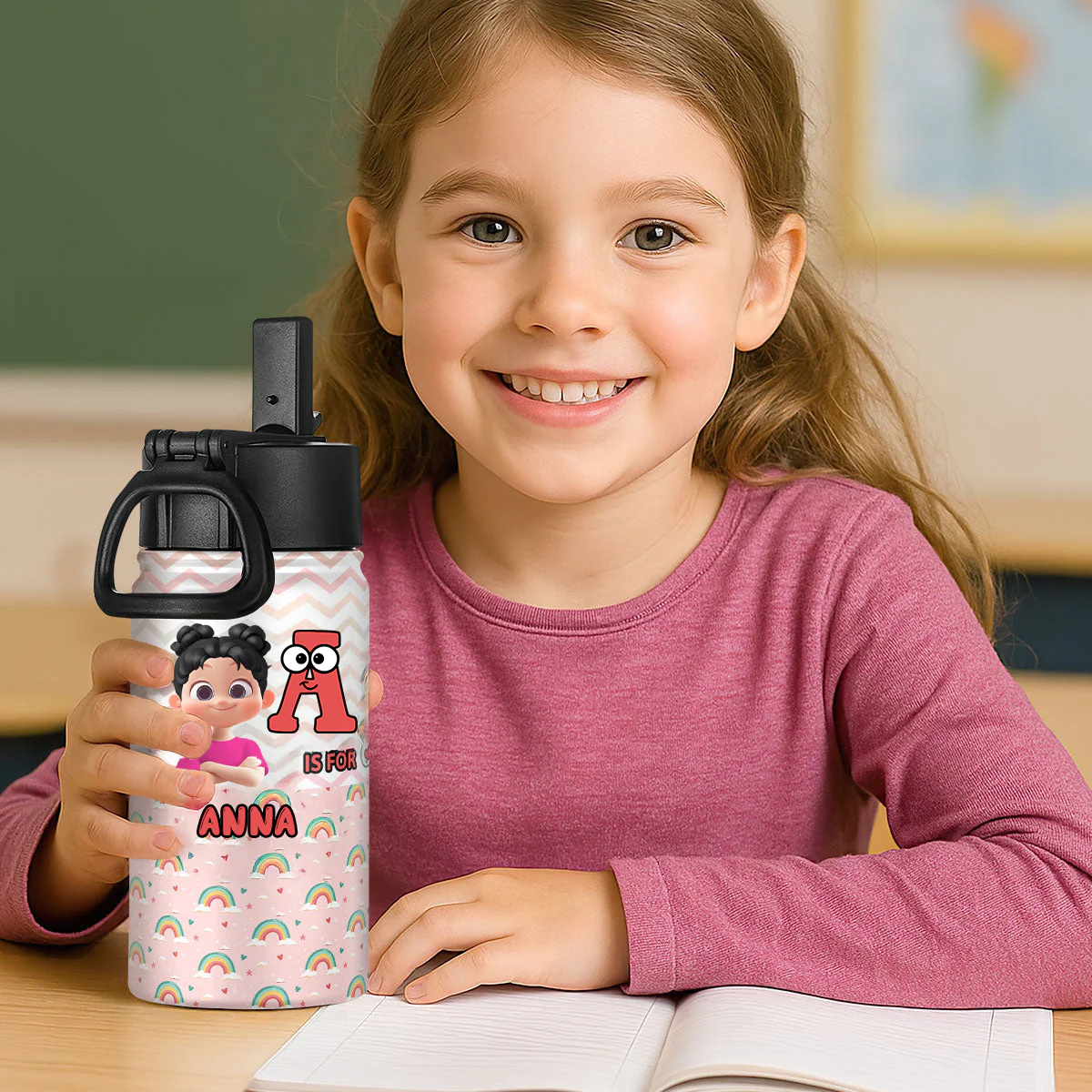 School Kid Name - Personalized Kid Water Bottle - Gift For Kids | GR29 TD118 - Image 4