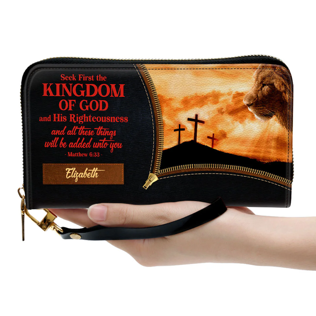 Seek First The Kingdom Of God And His Righteousness - Unique Personalized Leather Long Wallets - AT4081455 - Image 4