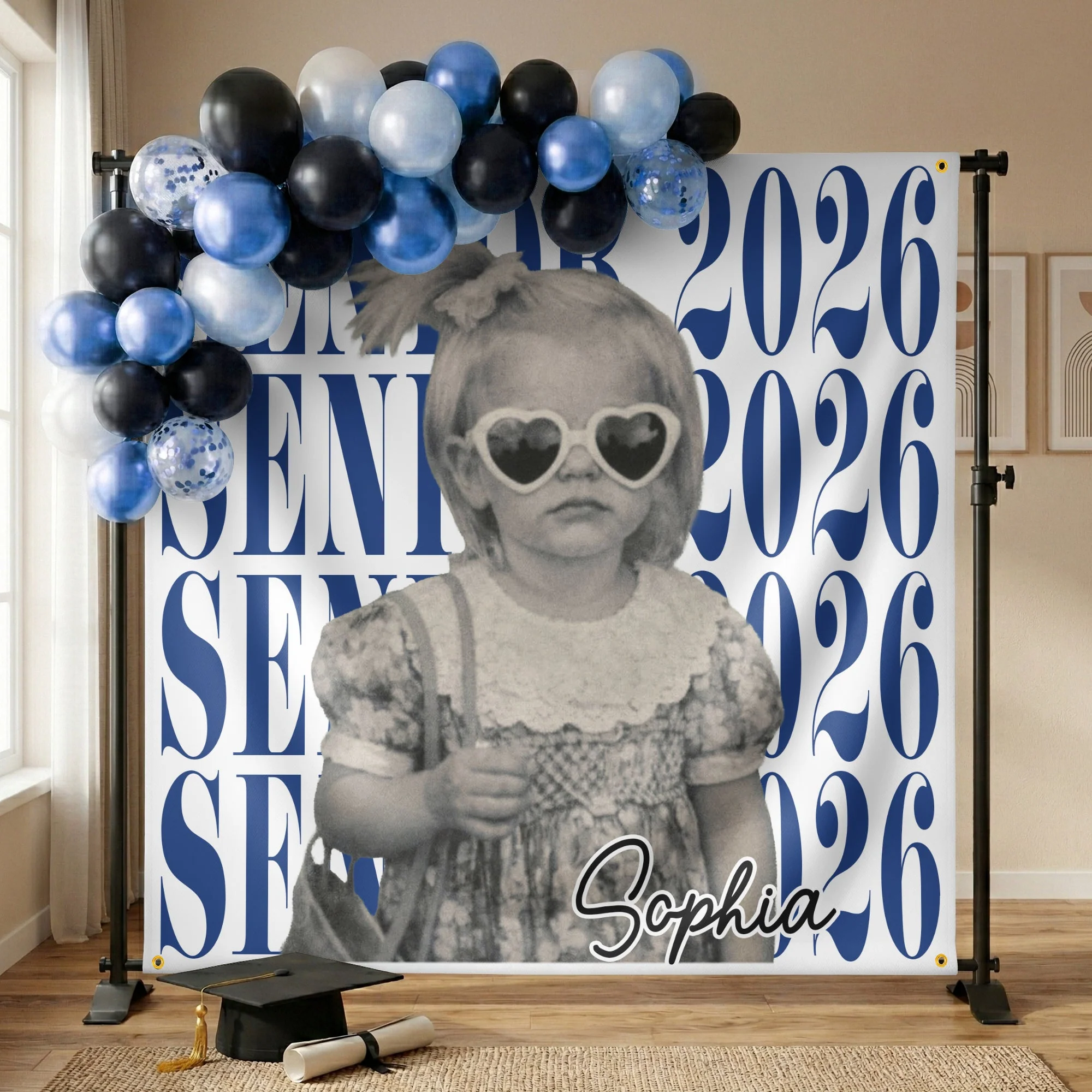 Senior Custom Vintage Photo - Personalized Backdrop - Gift For Graduates - Image 2