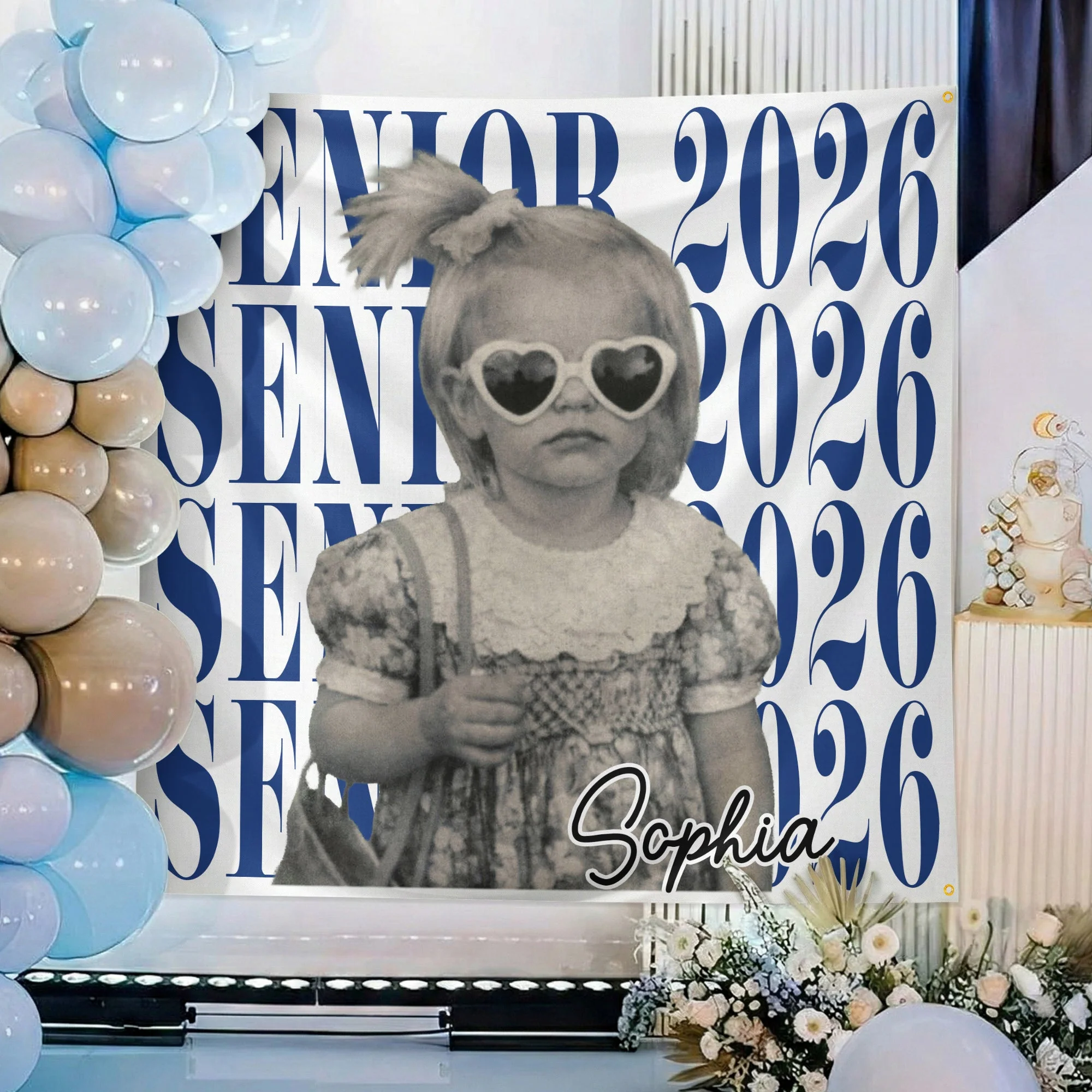 Senior Custom Vintage Photo - Personalized Backdrop - Gift For Graduates - Image 4