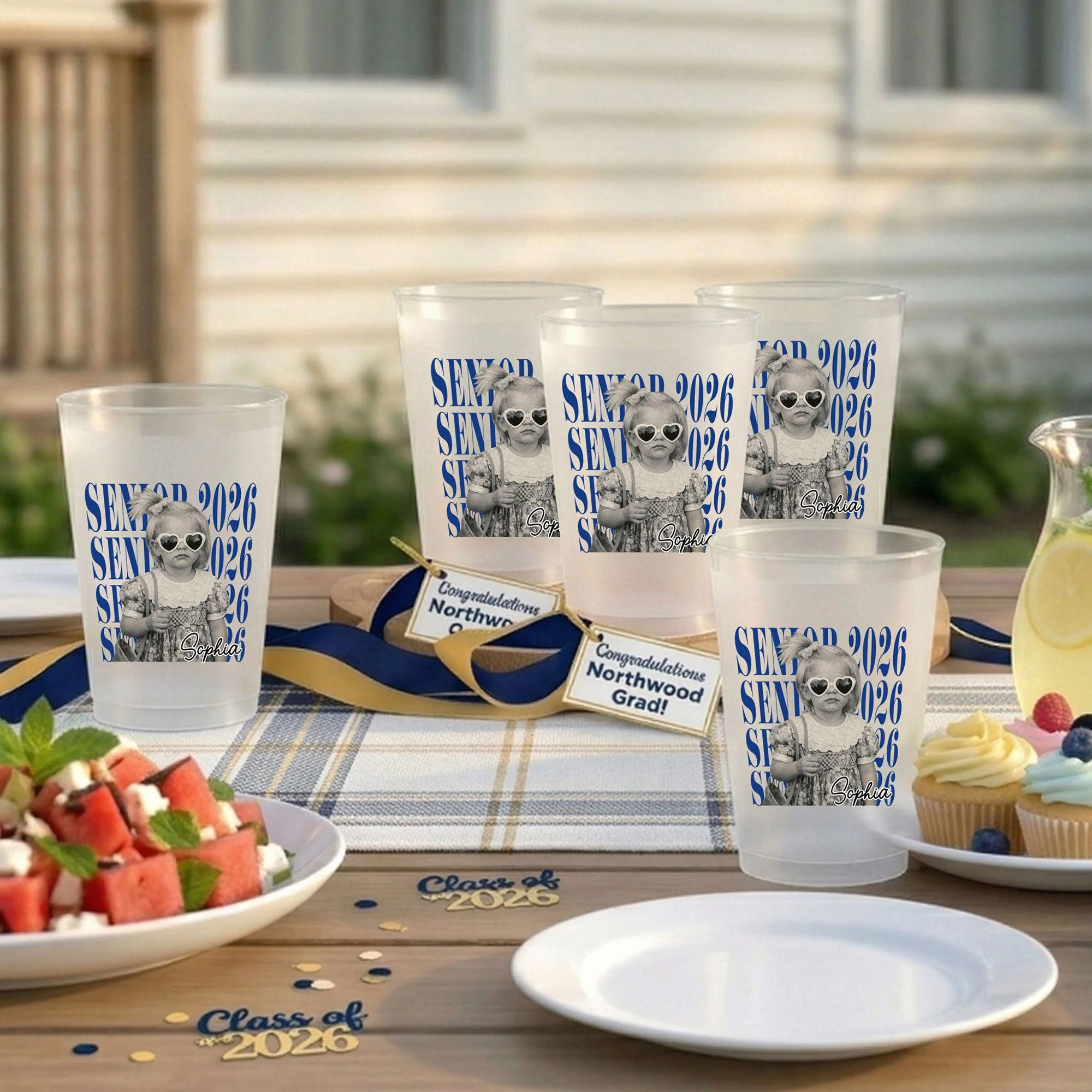 Senior Custom Vintage Photo - Personalized Cups - Gift For Graduates
