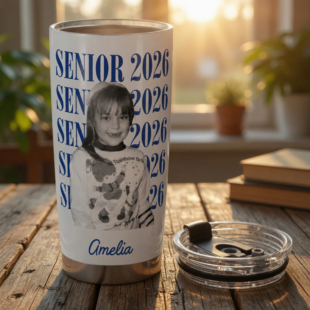 Senior Custom Vintage Photo - Personalized Tumbler - Gift For Graduates - Image 2
