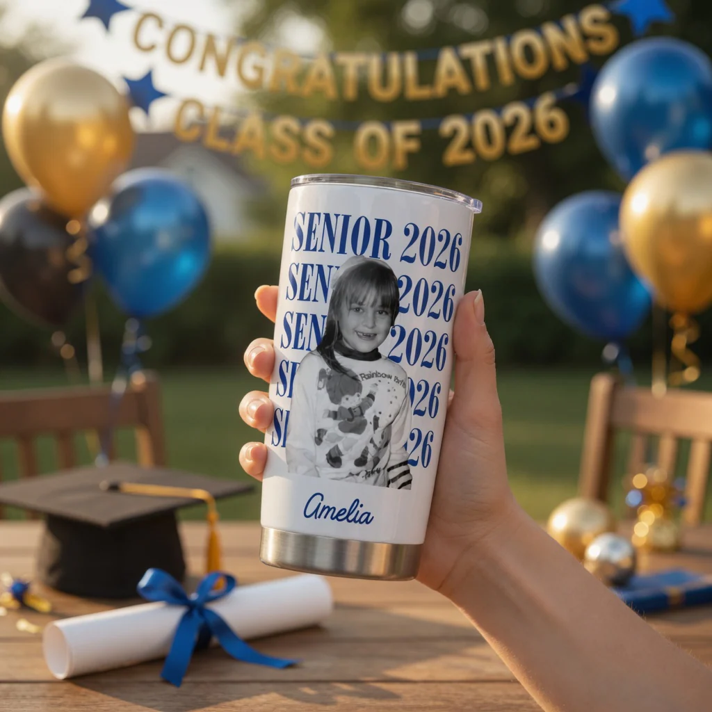 Senior Custom Vintage Photo - Personalized Tumbler - Gift For Graduates - Image 3