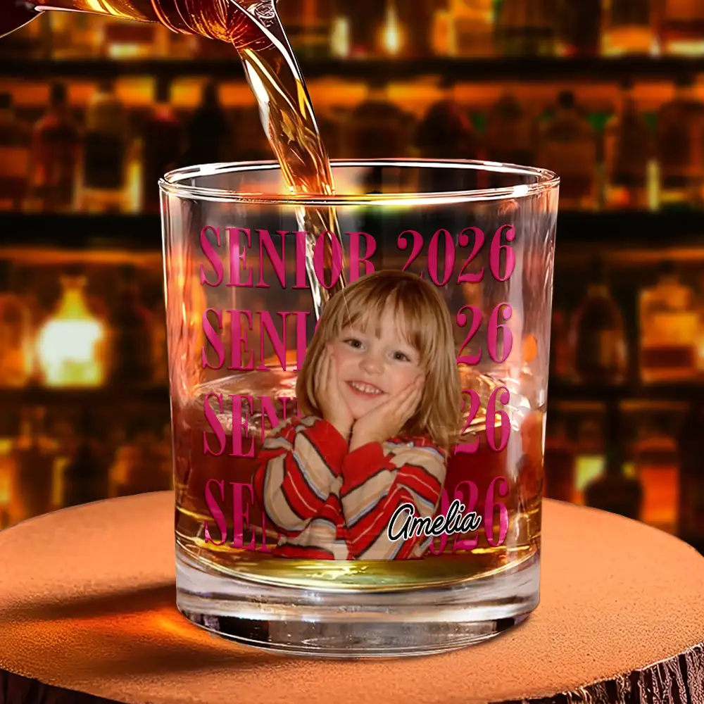 Senior Custom Vintage Photo - Personalized Whiskey Glass - Gift For Graduates - Image 4