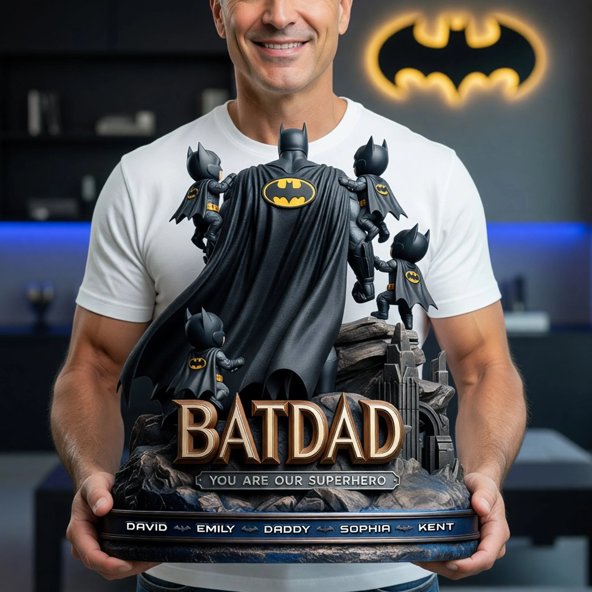 Shadow Dad You Are Super Hero - Personalized Acrylic Plaque - Gift For Dad - Image 2
