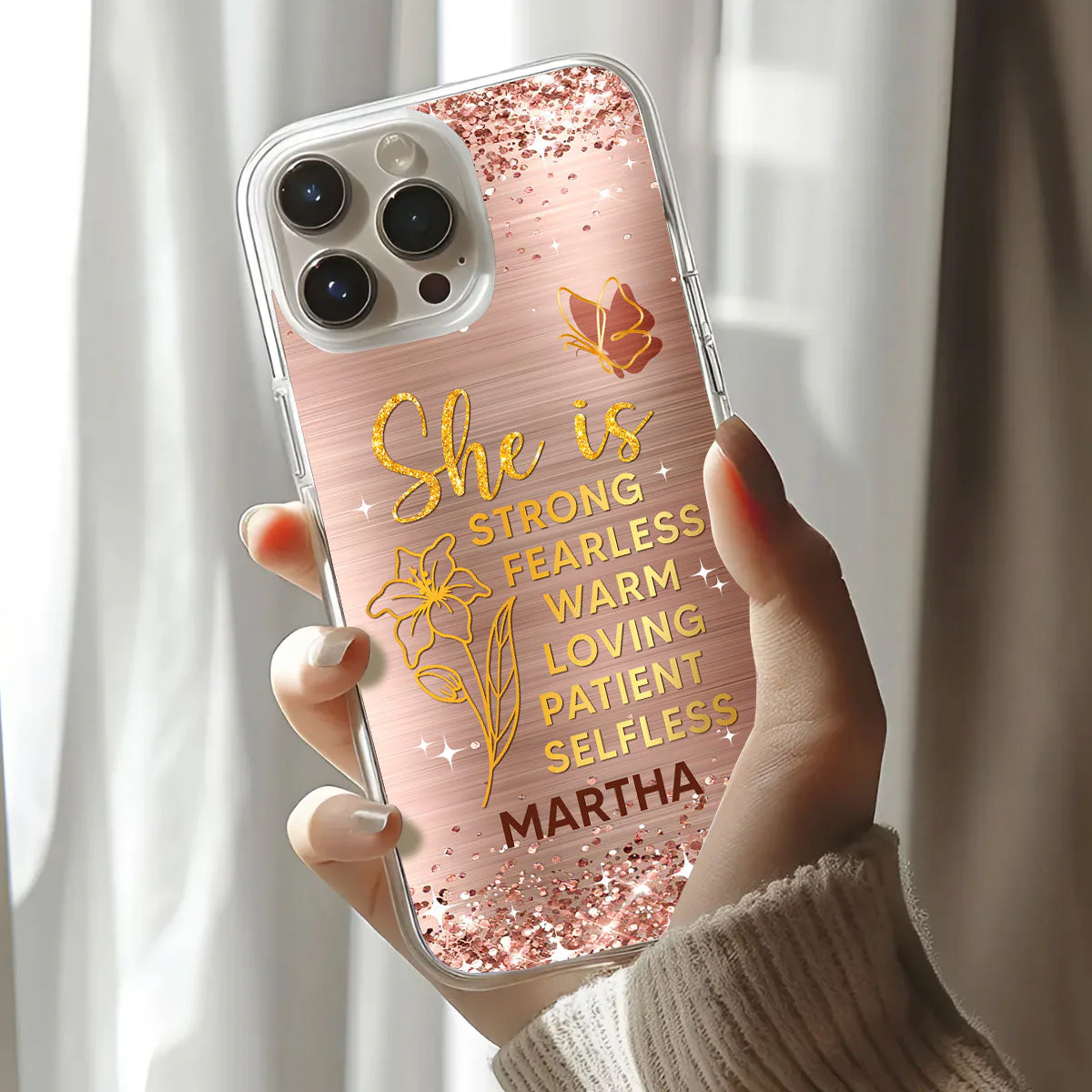 She Is Everything - Personalized Phone Case - Christian Gift for Mom, Grandma BA01 - Image 4