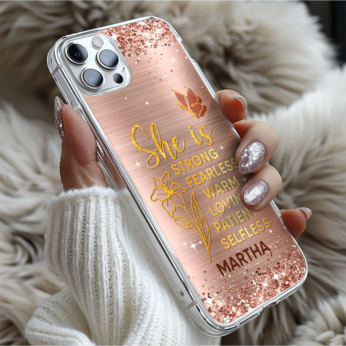 She Is Everything - Personalized Phone Case - Christian Gift for Mom, Grandma BA01 - Image 5