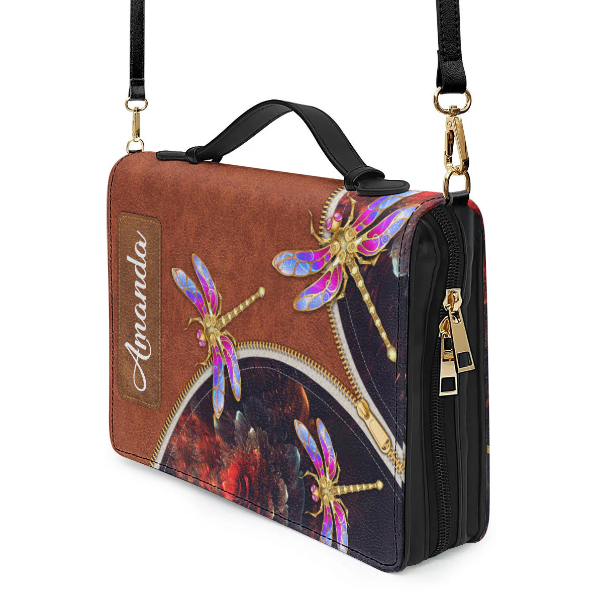 She Prays, Works, And Has Faith Pretty Dragonfly - Unique Personalized Bible Covers - AT4081413 - Image 6