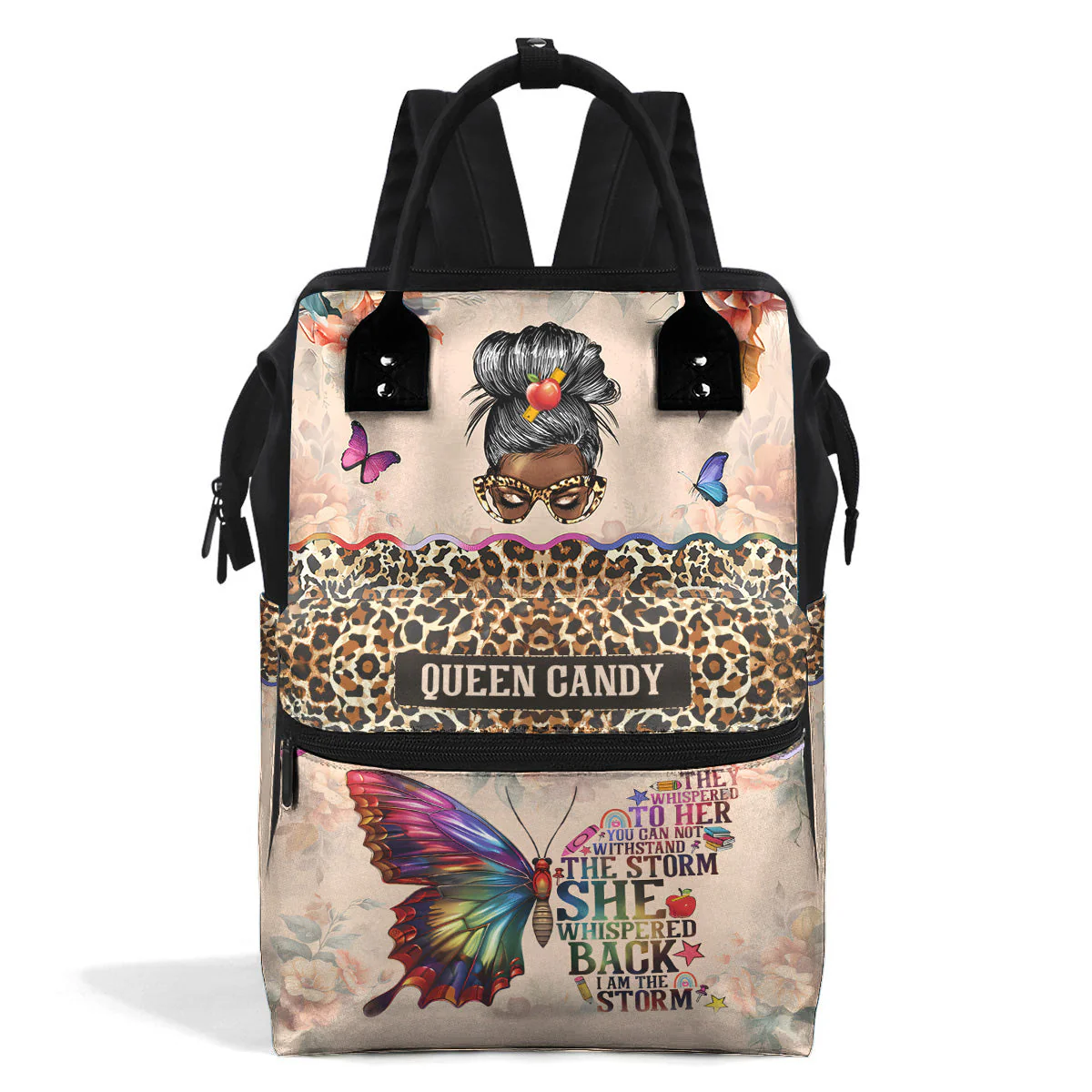 She Whispered Back I Am The Storm - Personalized Duckbilled Backpack - Empowering Gift For Black Women