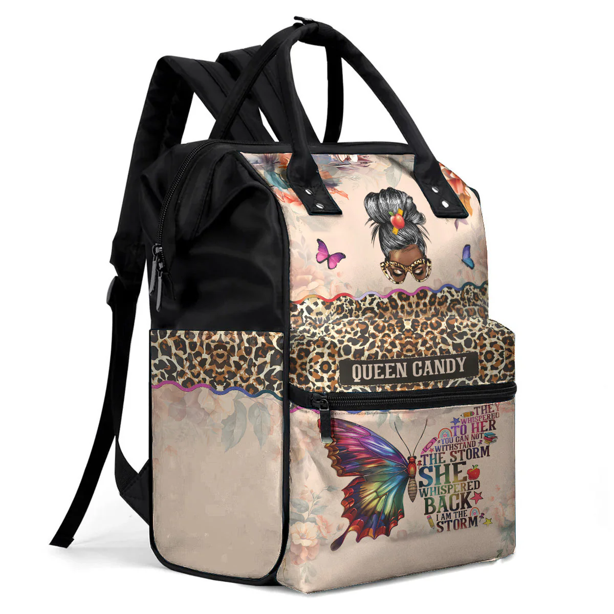 She Whispered Back I Am The Storm - Personalized Duckbilled Backpack - Empowering Gift For Black Women - Image 2