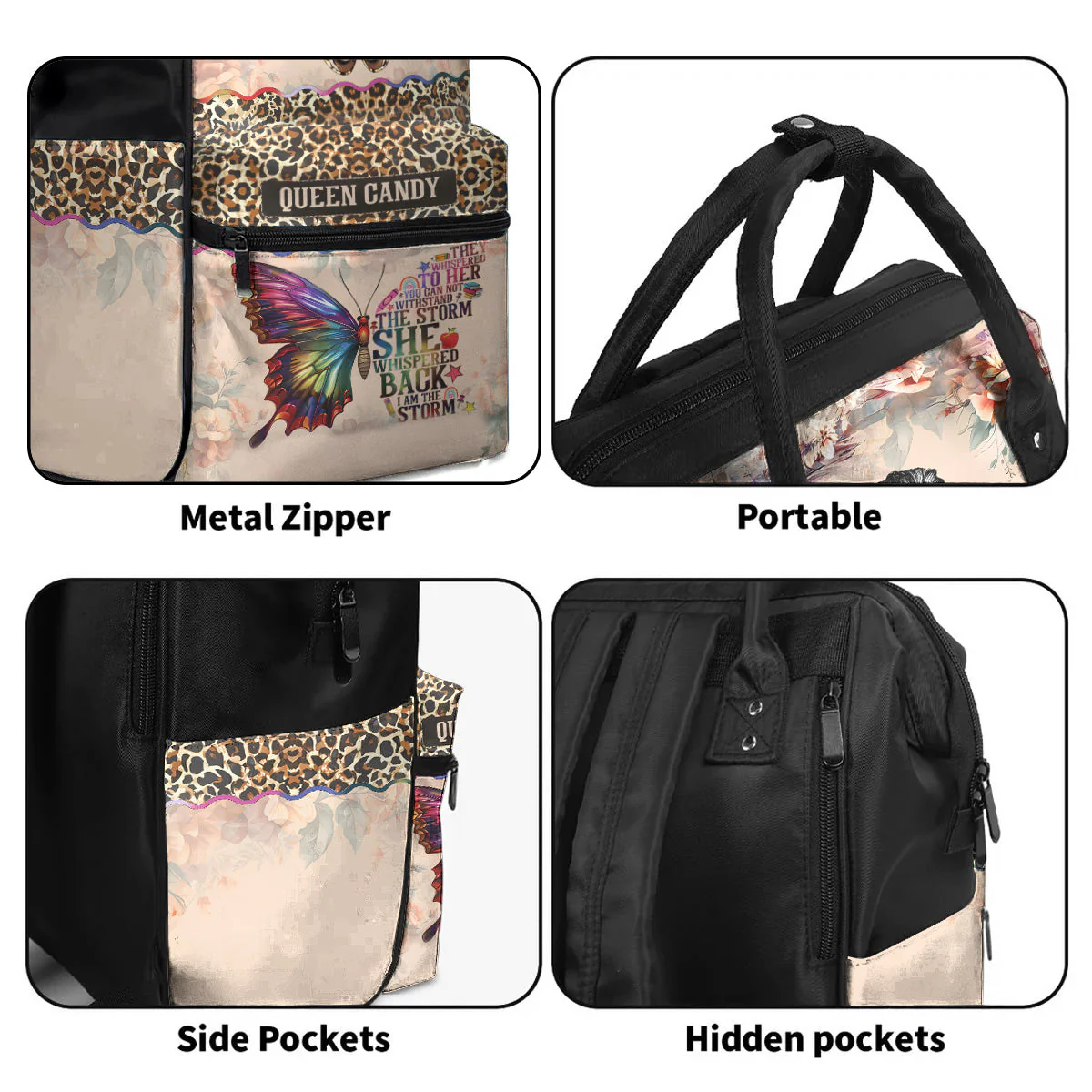 She Whispered Back I Am The Storm - Personalized Duckbilled Backpack - Empowering Gift For Black Women - Image 5