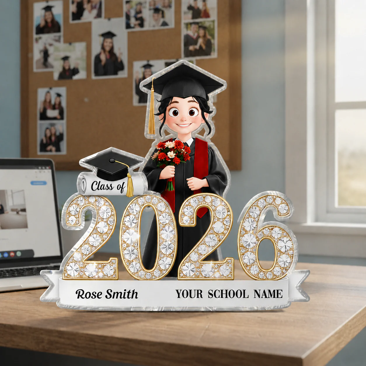Shining Effect Class Of Graduation Senior - Personalized Acrylic Block Plaque - Gift For Graduation Day, Graduation Gift, Keepsake