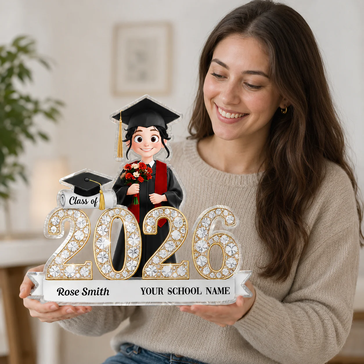 Shining Effect Class Of Graduation Senior - Personalized Acrylic Block Plaque - Gift For Graduation Day, Graduation Gift, Keepsake - Image 5