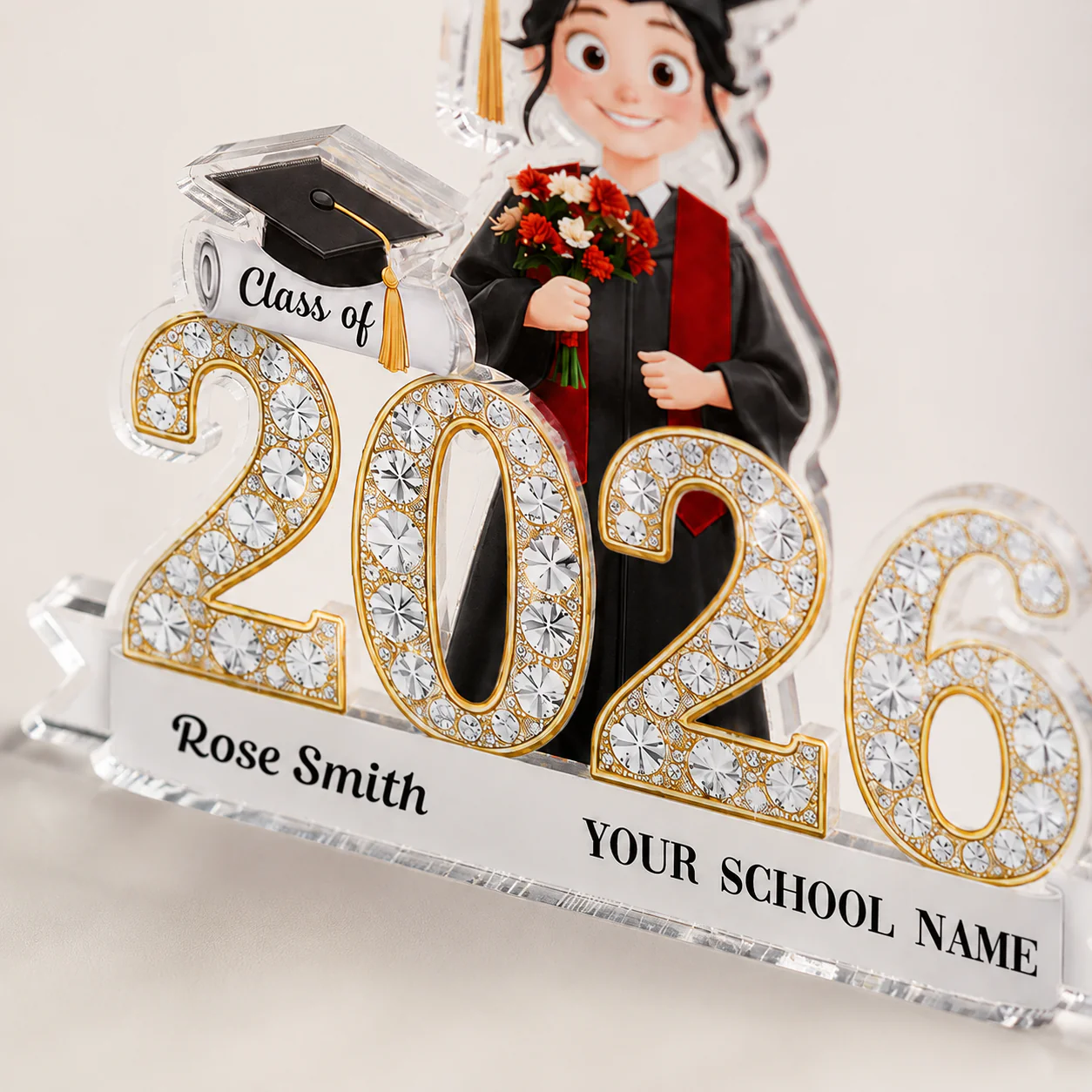 Shining Effect Class Of Graduation Senior - Personalized Acrylic Block Plaque - Gift For Graduation Day, Graduation Gift, Keepsake - Image 6