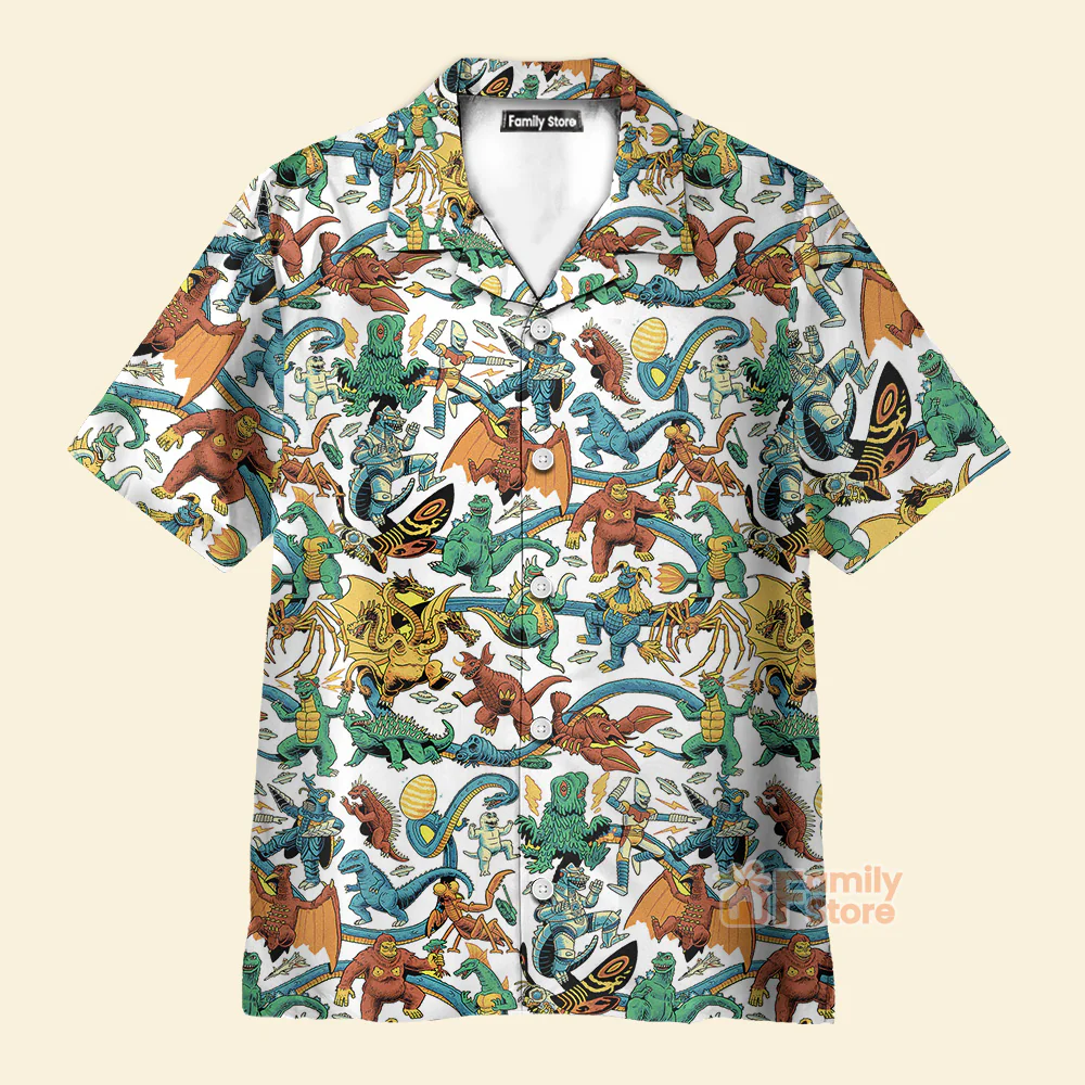 Showa Era Monsters Kaiju Battles - Hawaiian Shirt