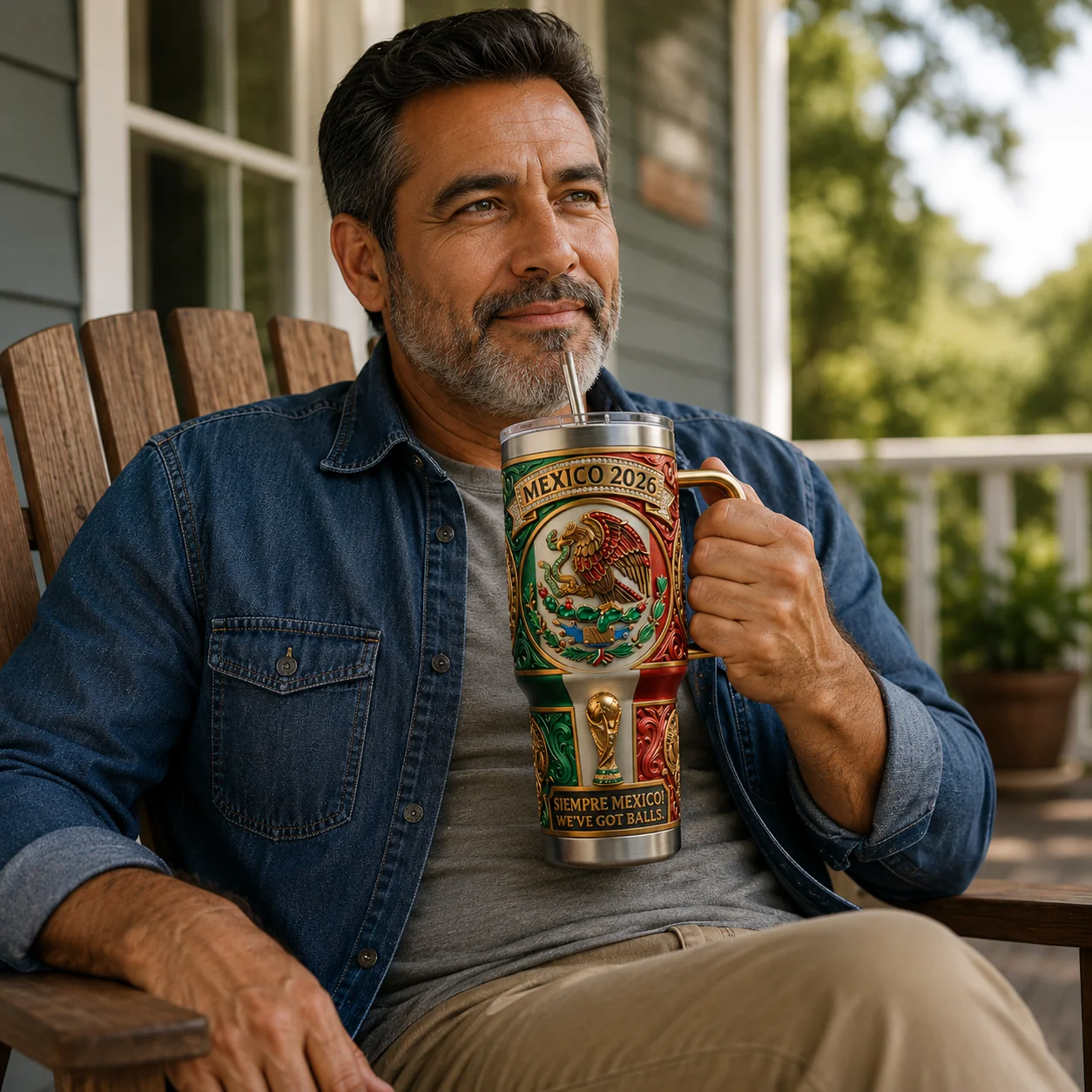 Siempre Mexico We've Got Balls - Personalized Tumbler - Gifts For Football Lovers, Sports Fans, Sports Lovers - Image 2