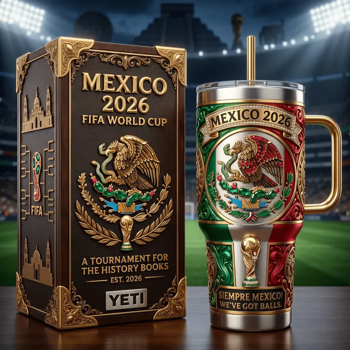 Siempre Mexico We've Got Balls - Personalized Tumbler - Gifts For Football Lovers, Sports Fans, Sports Lovers - Image 5