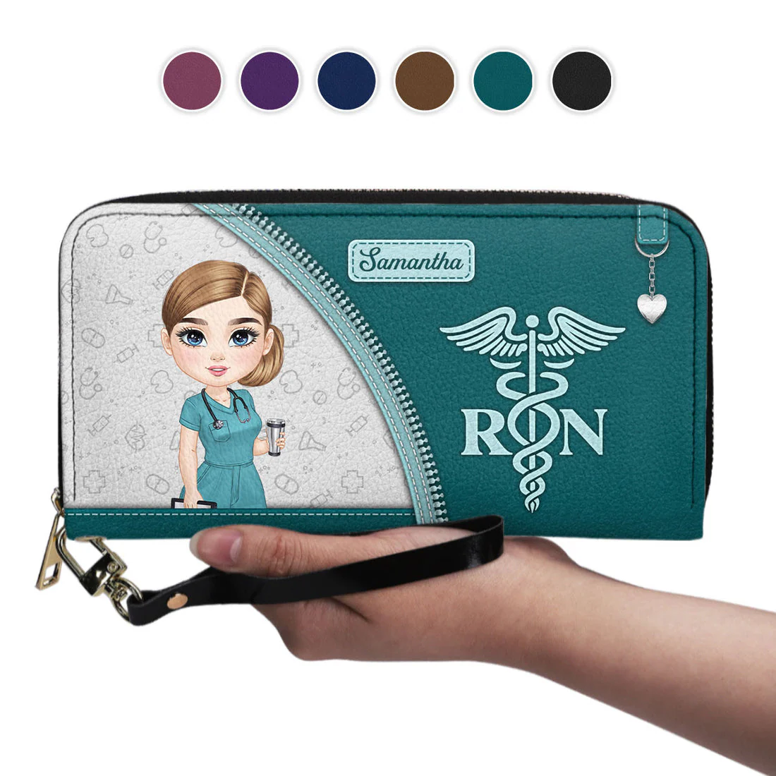 Simple Nurse Life - Personalized Leather Long Wallet - Gift For Nurse | NR4 HH01