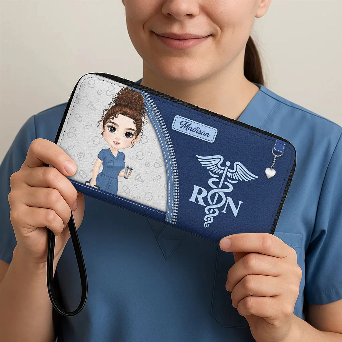 Simple Nurse Life - Personalized Leather Long Wallet - Gift For Nurse | NR4 HH01 - Image 3