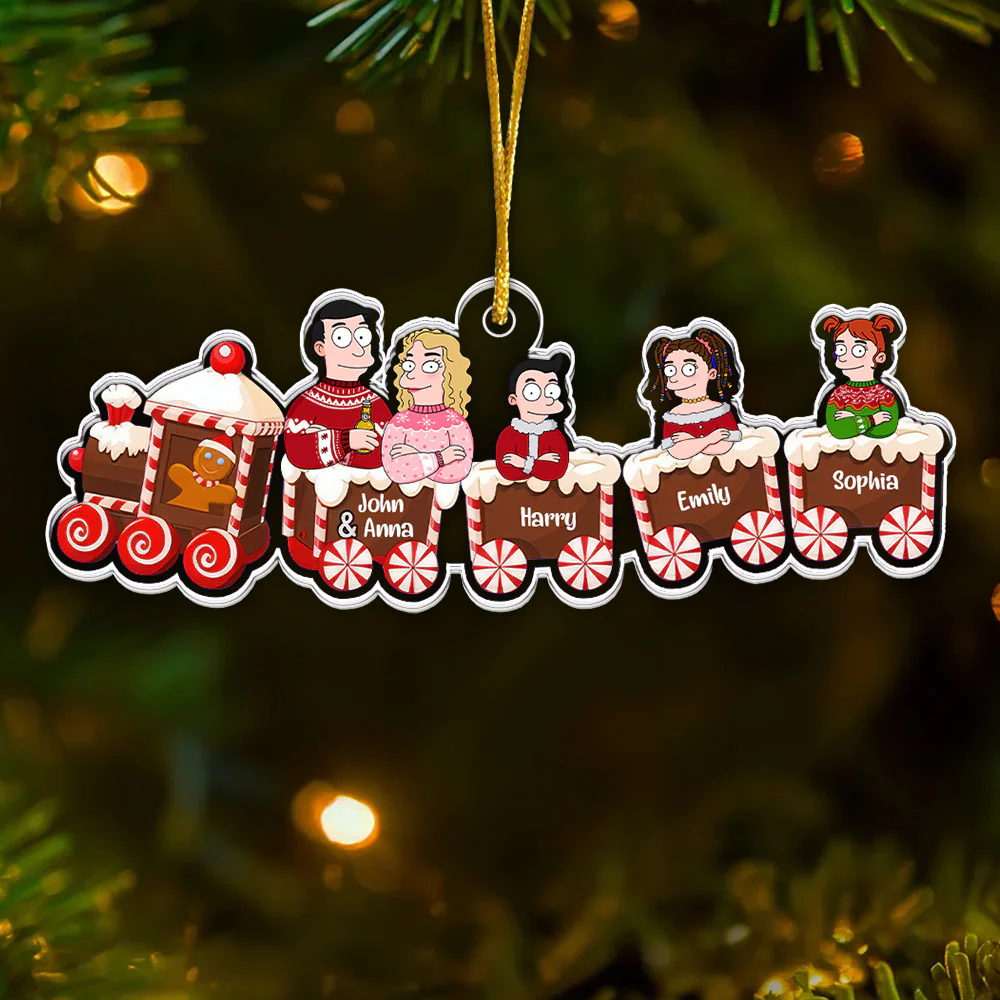 Simpson Family - Personalized Acrylic Train Ornament - Christmas Gift For Family | CL58 NL122 - Image 2
