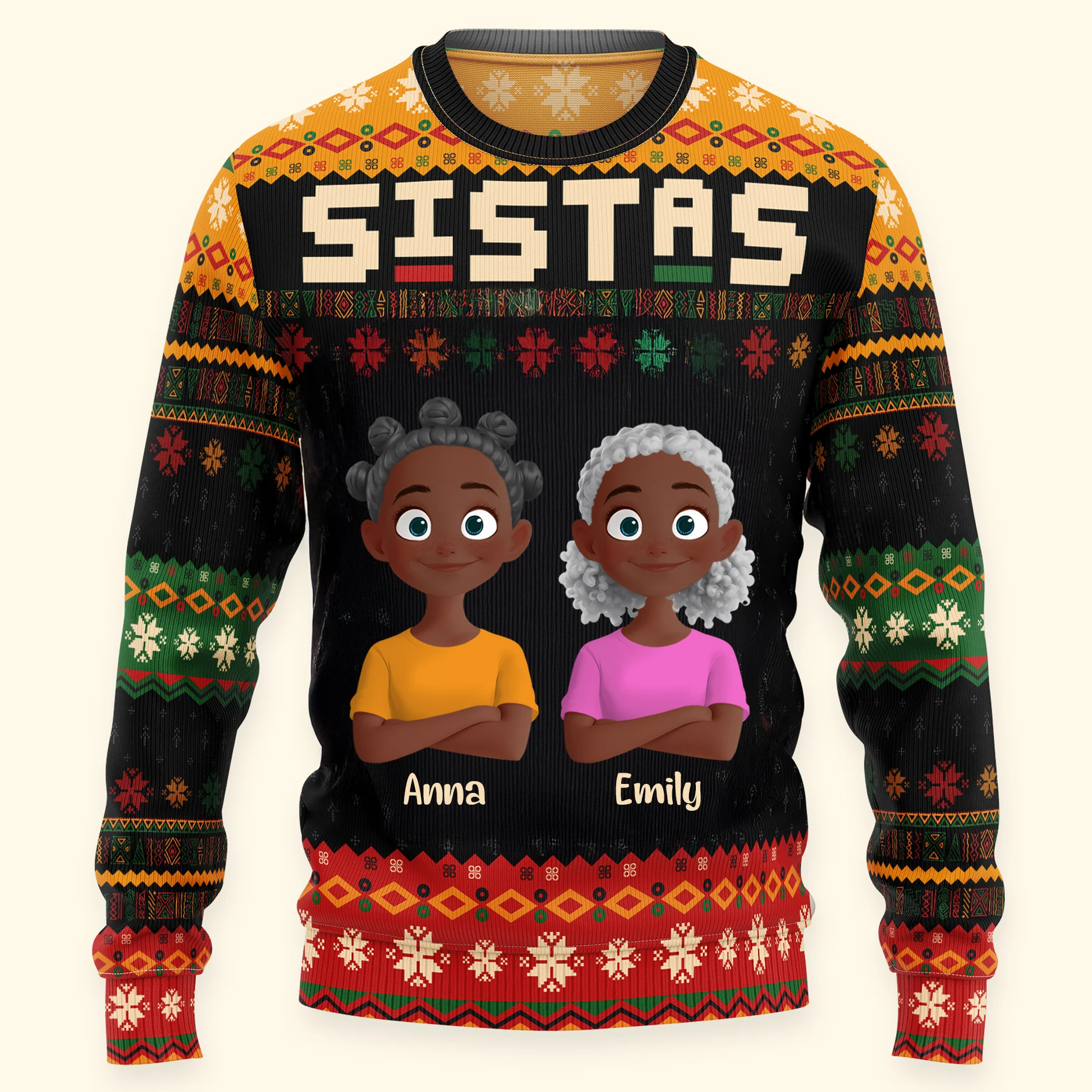 Sistas Christmas - Personalized Ugly Sweater - Christmas Gift For Besties | GR29 HD95