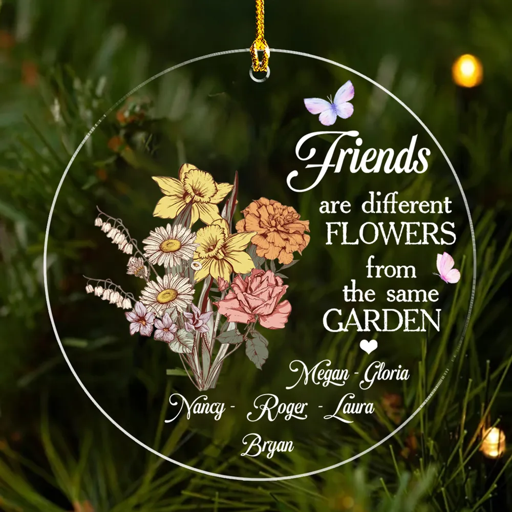 Sisters Are Different Flowers - Personalized Acrylic Ornament- Gift For Sisters, Besties - NA94 - Image 3