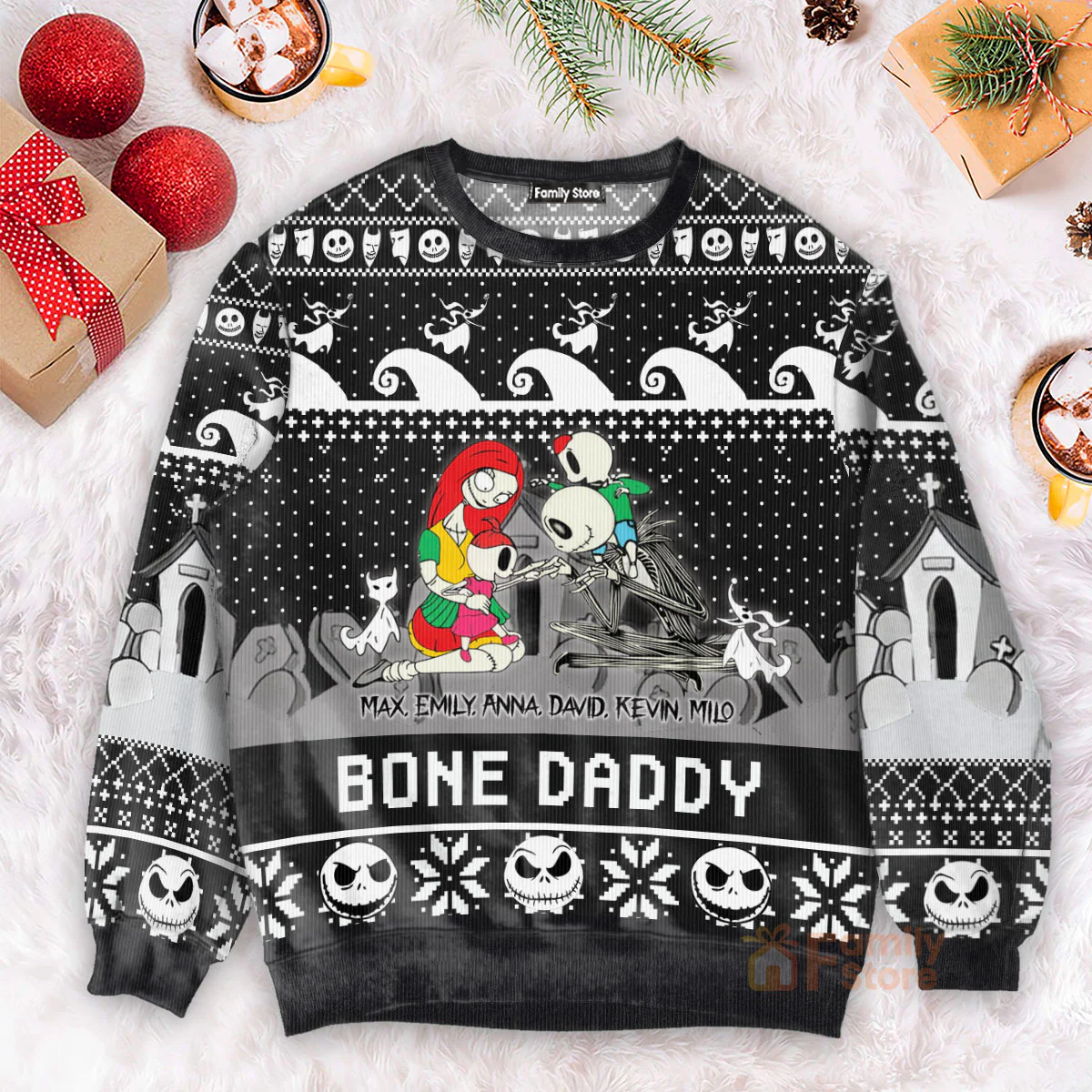 Skeleton Nibc - Personalized Ugly Sweatshirt - Gift For Couple, Husband Wife, Anniversary, CL14 NH96 - Image 5