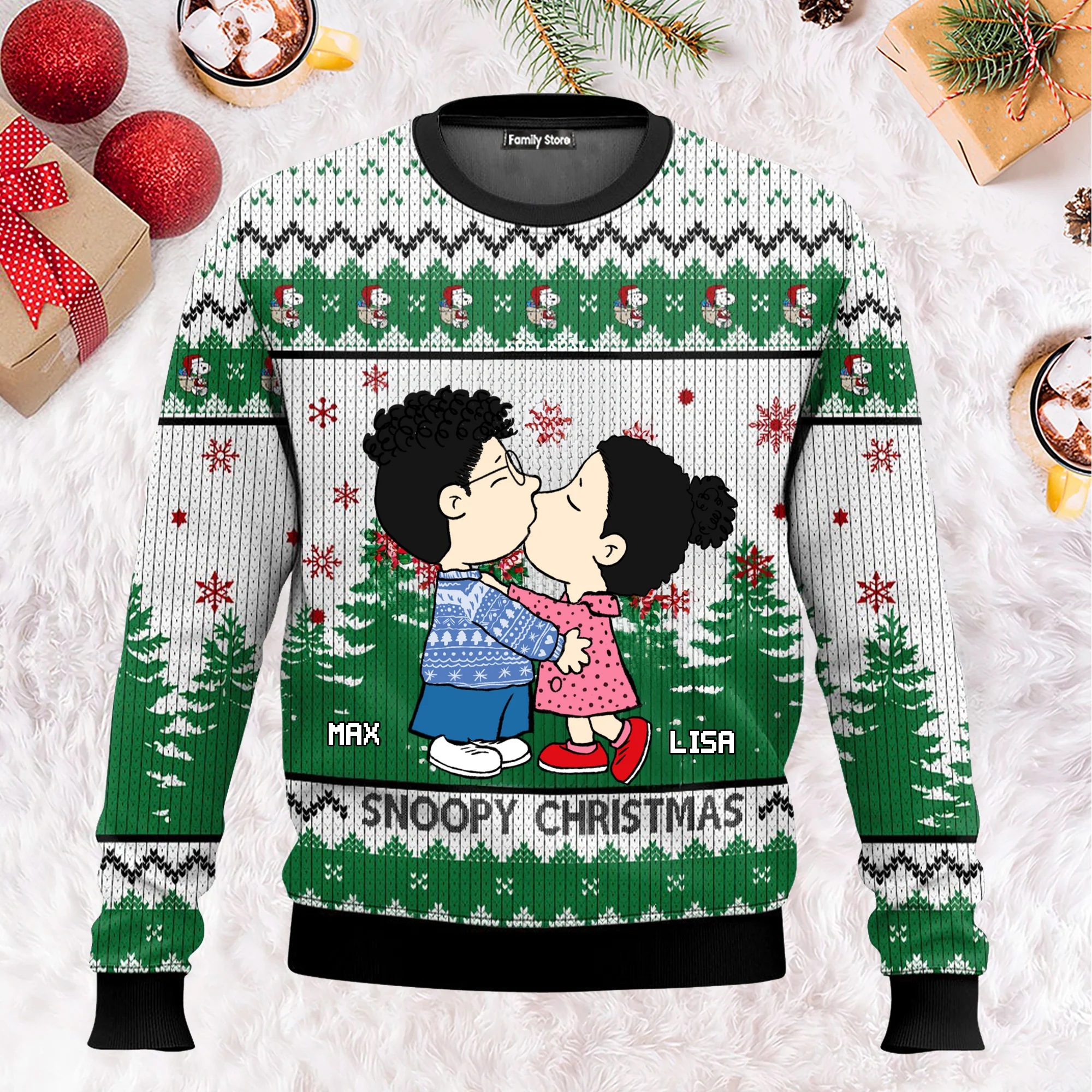 Snoopopy Merry Christmas Peanut - Personalized Ugly Sweatshirt - Gift For Husband Wife, Anniversary CL45 NH96
