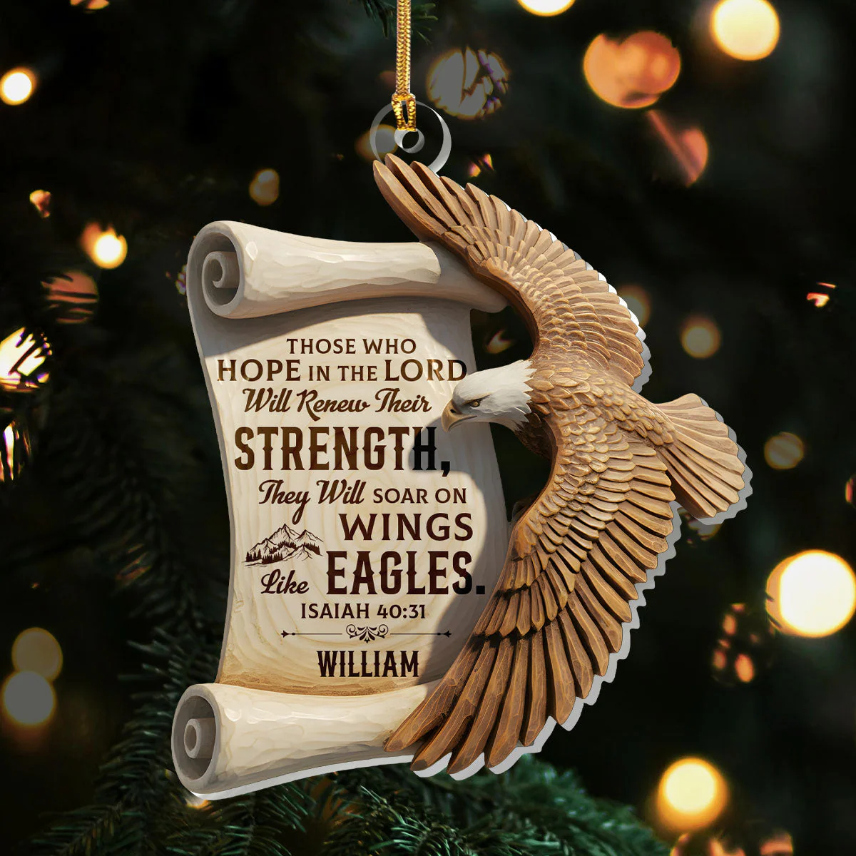 Soar On Wings Of Faith - Personalized 1-Layer Acrylic Ornament HL128
