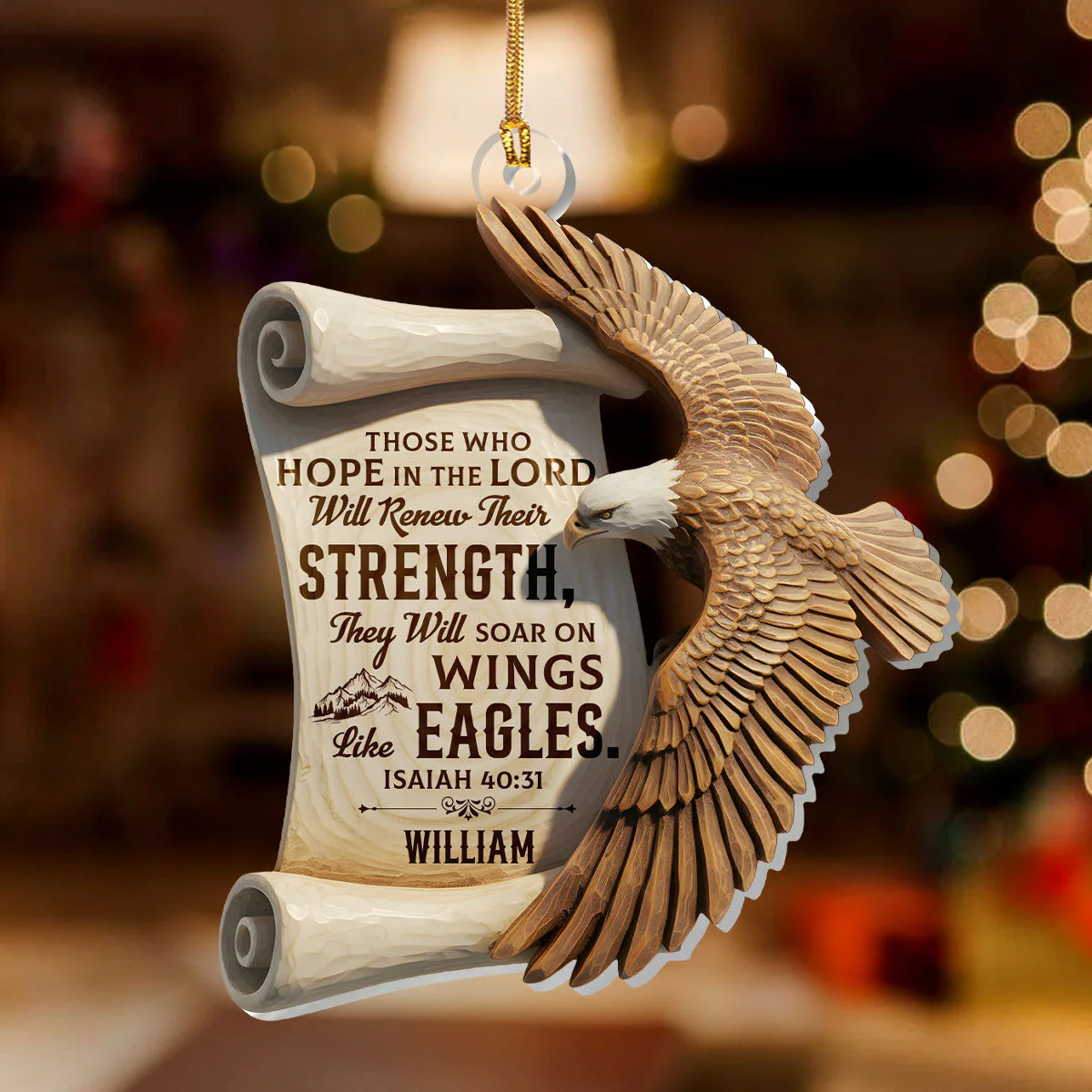 Soar On Wings Of Faith - Personalized 1-Layer Acrylic Ornament HL128 - Image 2