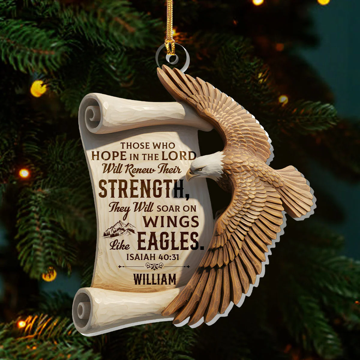 Soar On Wings Of Faith - Personalized 1-Layer Acrylic Ornament HL128 - Image 3