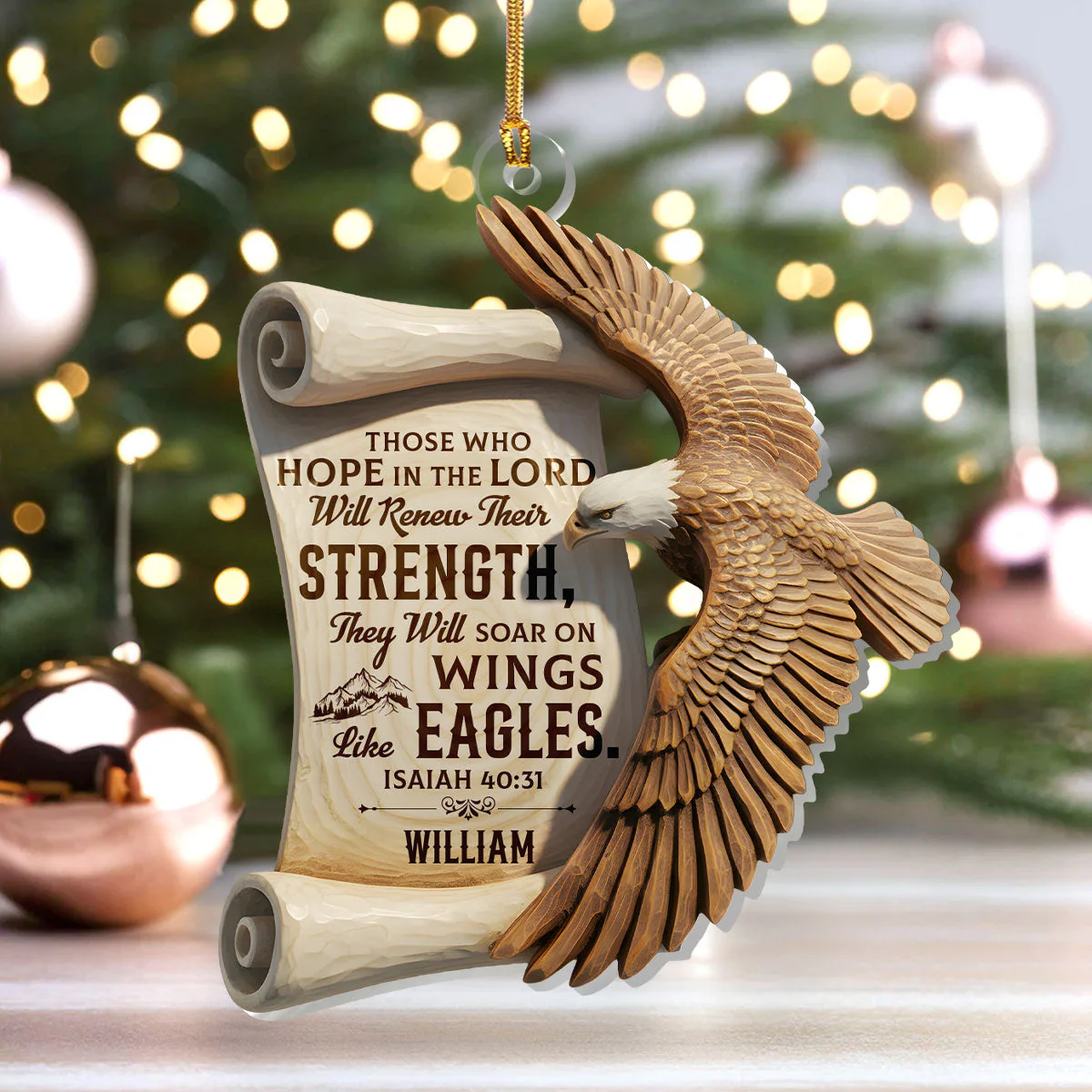 Soar On Wings Of Faith - Personalized 1-Layer Acrylic Ornament HL128 - Image 4