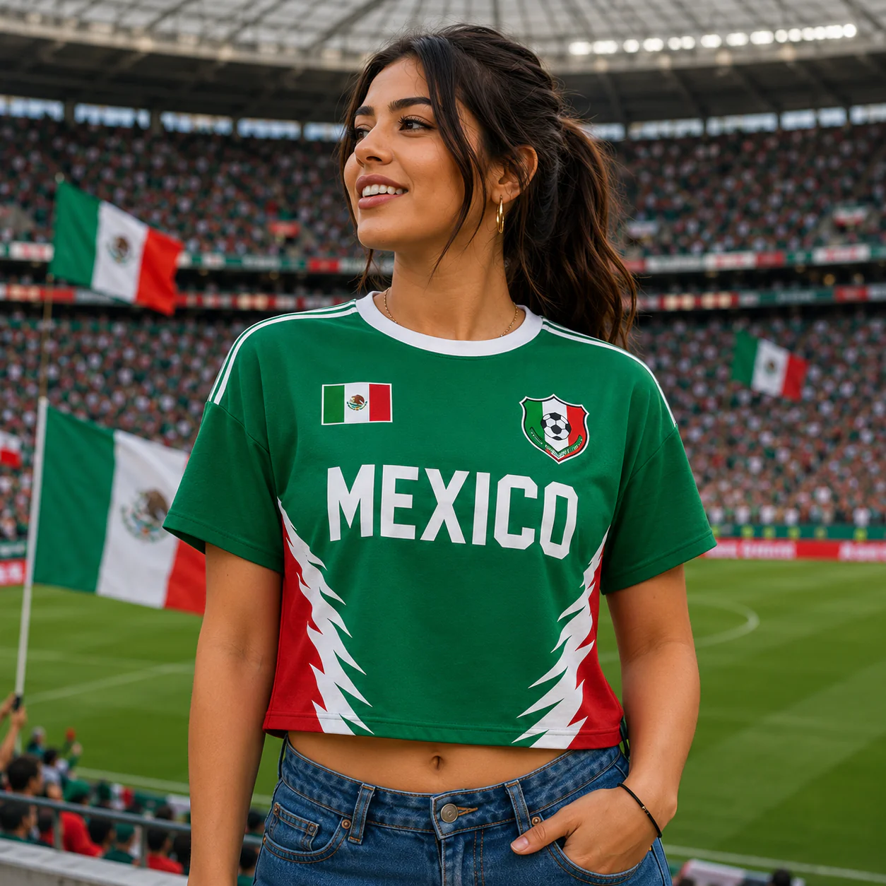 Soccer Championship 2026 Mexico - Personalized Soccer Jersey Crop Tee - Birthday Gifts For Football Lovers, Sports Fans, Sports Lovers - Image 2